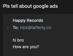 I'm good bro, but put more effort into your next email