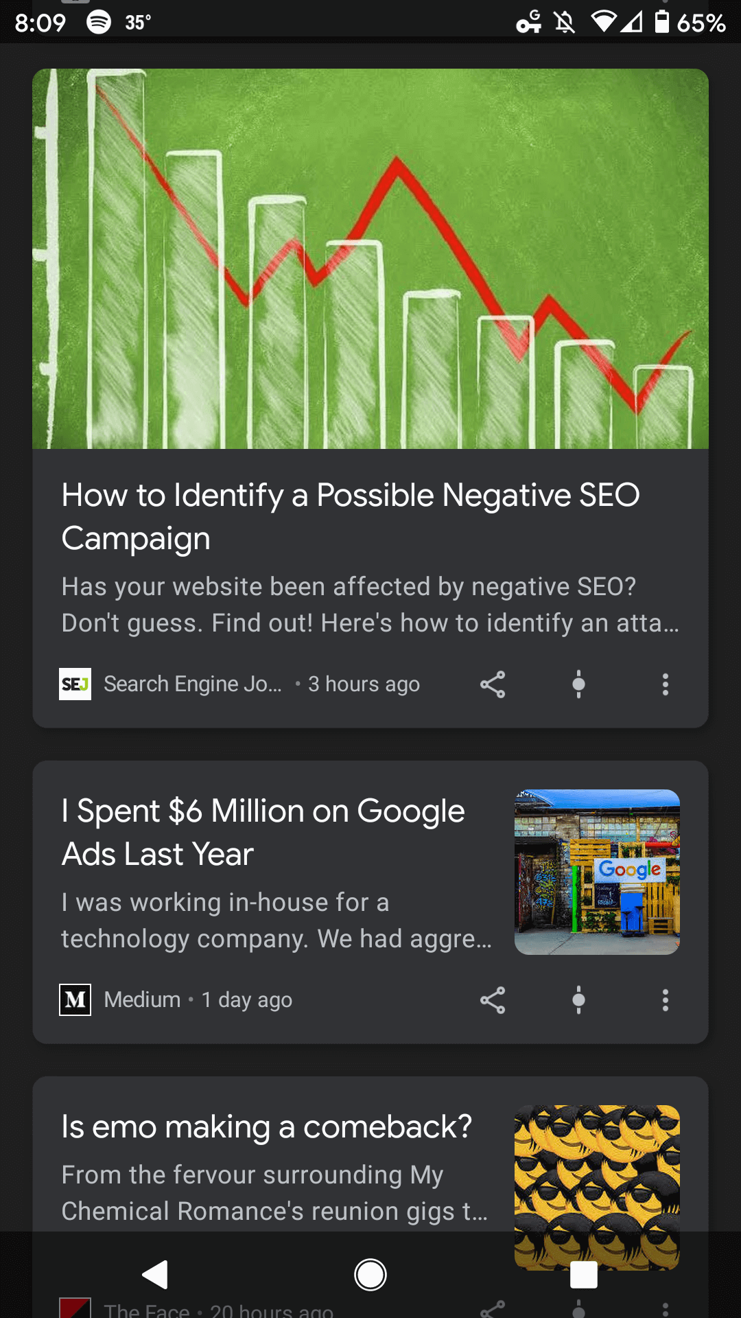 Screenshot of my post showing in my google feed Nick Lafferty blog post