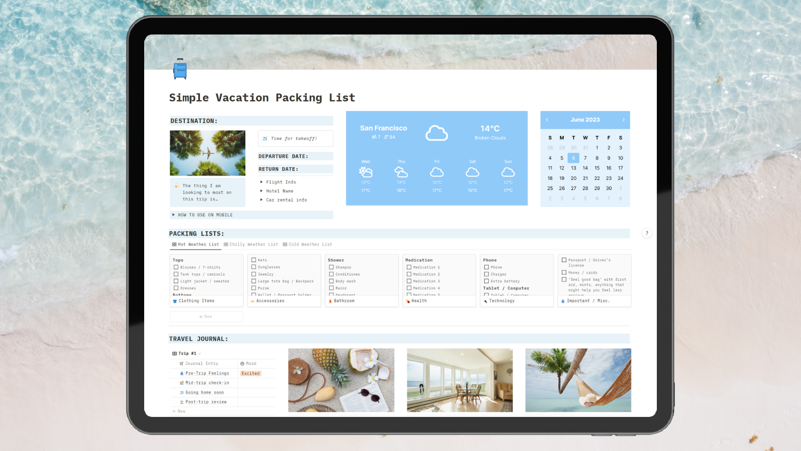 ADHD Vacation Checklist
