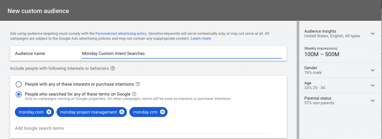 Google Custom Audience