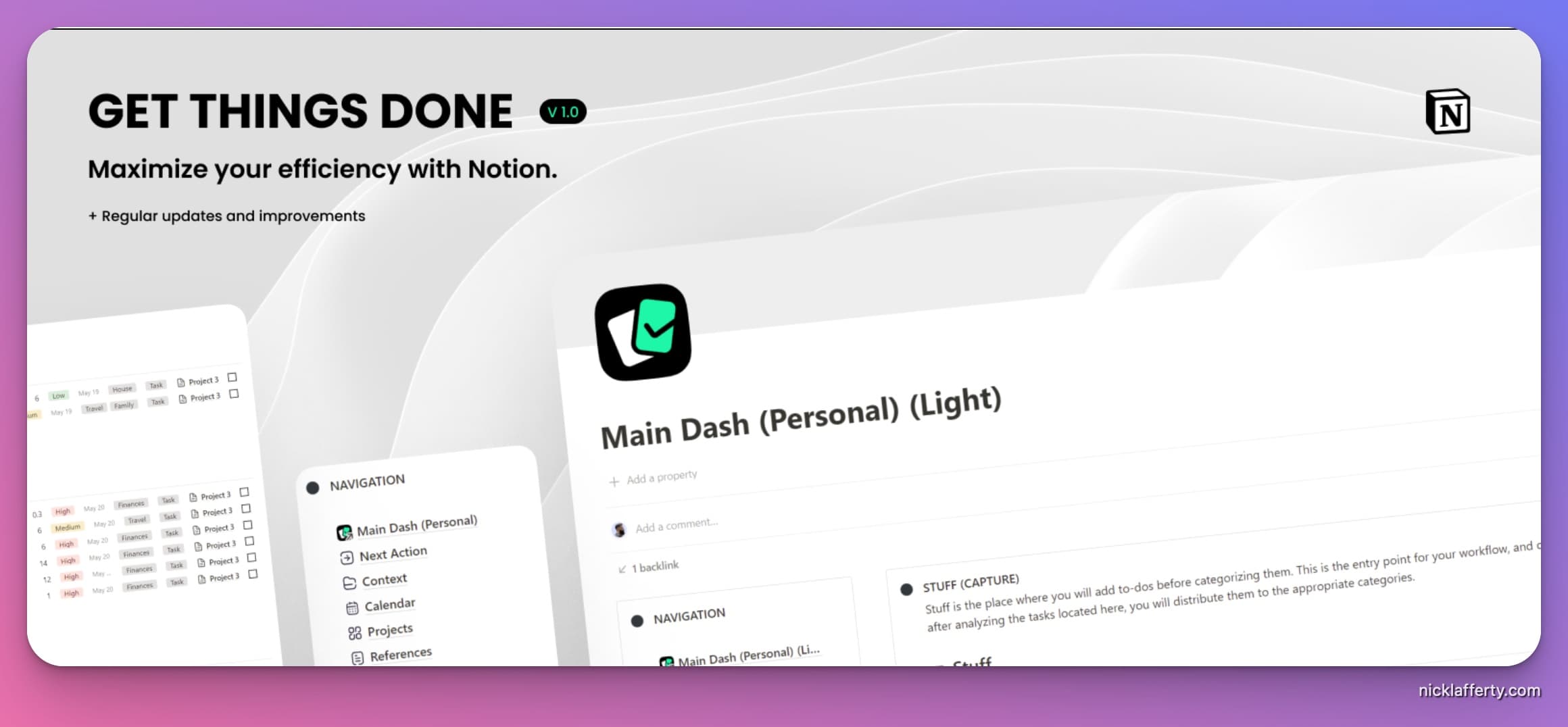 GTD Dashboard from Mr Pugo