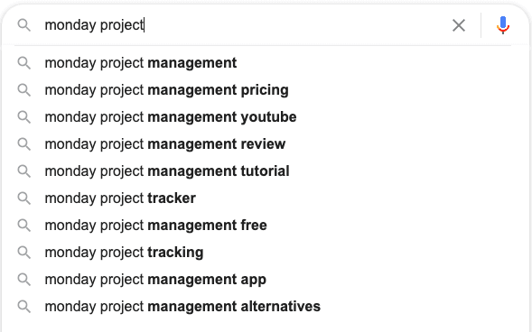 Google Search Monday.com