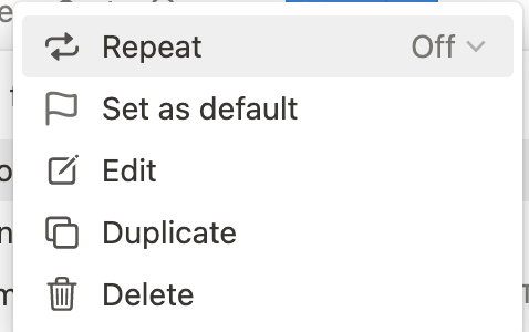 Notion Repeat Option