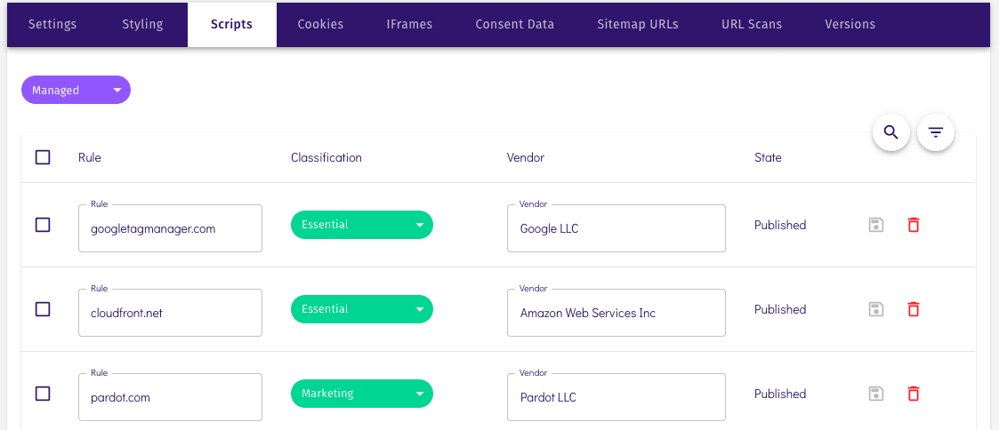 Osano Cookie Categorization