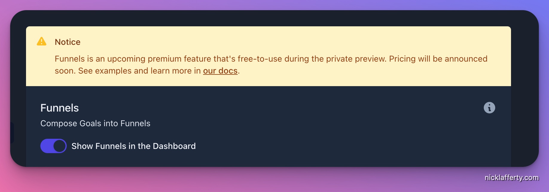 Plausible User Funnel Beta