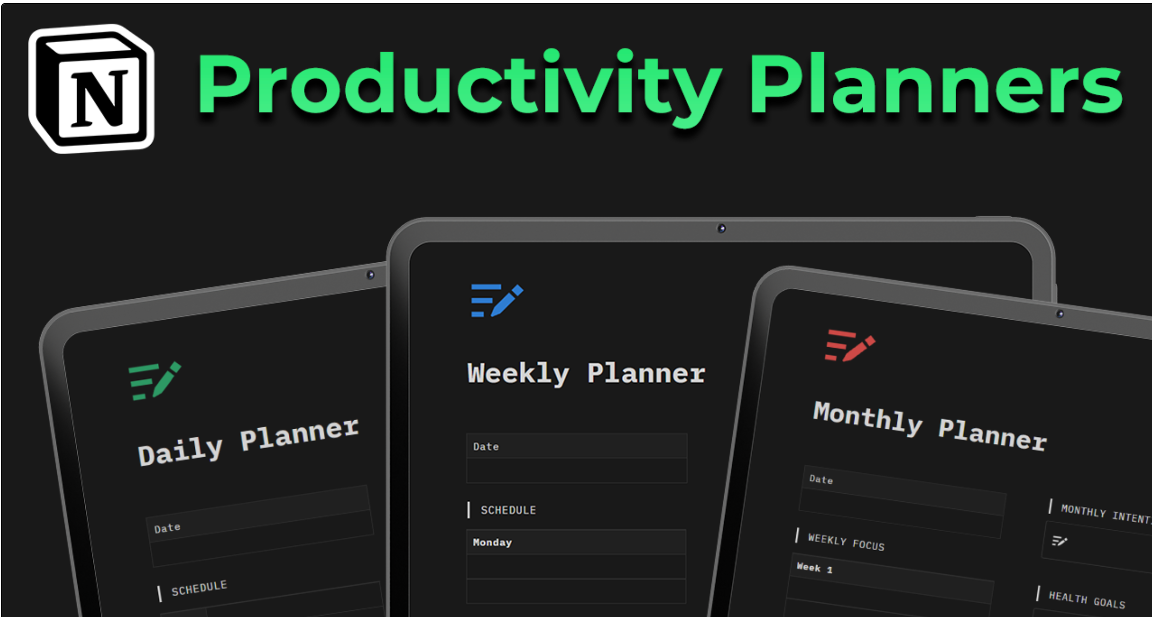 Productivity Planners Template