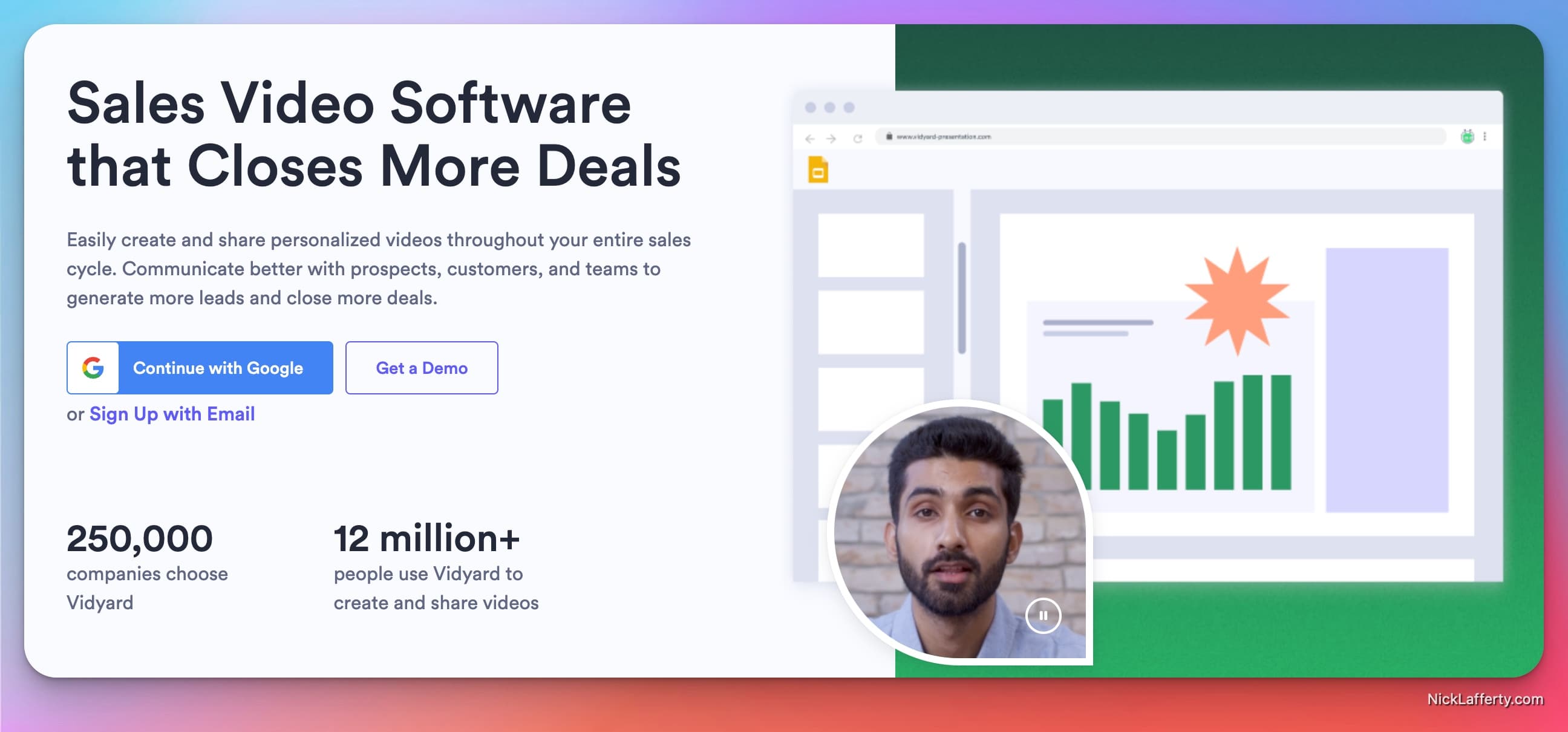 Vidyard Homepage Screenshot